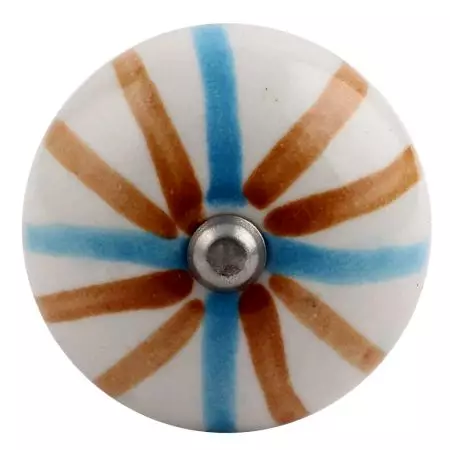 Blue Brown Rays Ceramic Wine Stopper